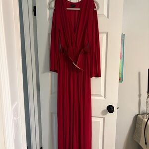 Miss Avenue Vibrant Red Long Sleeve Dress